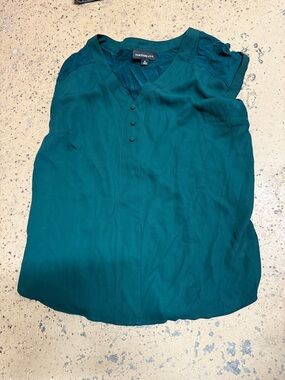 Fortune + Ivy Teal Short-Sleeve Button-Front Casual Shirt